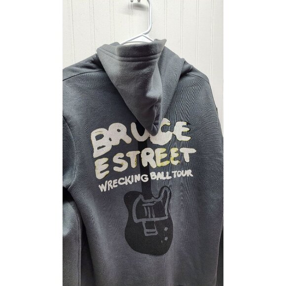 Bruce Springsteen Wrecking Ball Tour Hoodie Zip-Up Sweatshirt Gray Unisex Size L - Picture 2 of 7